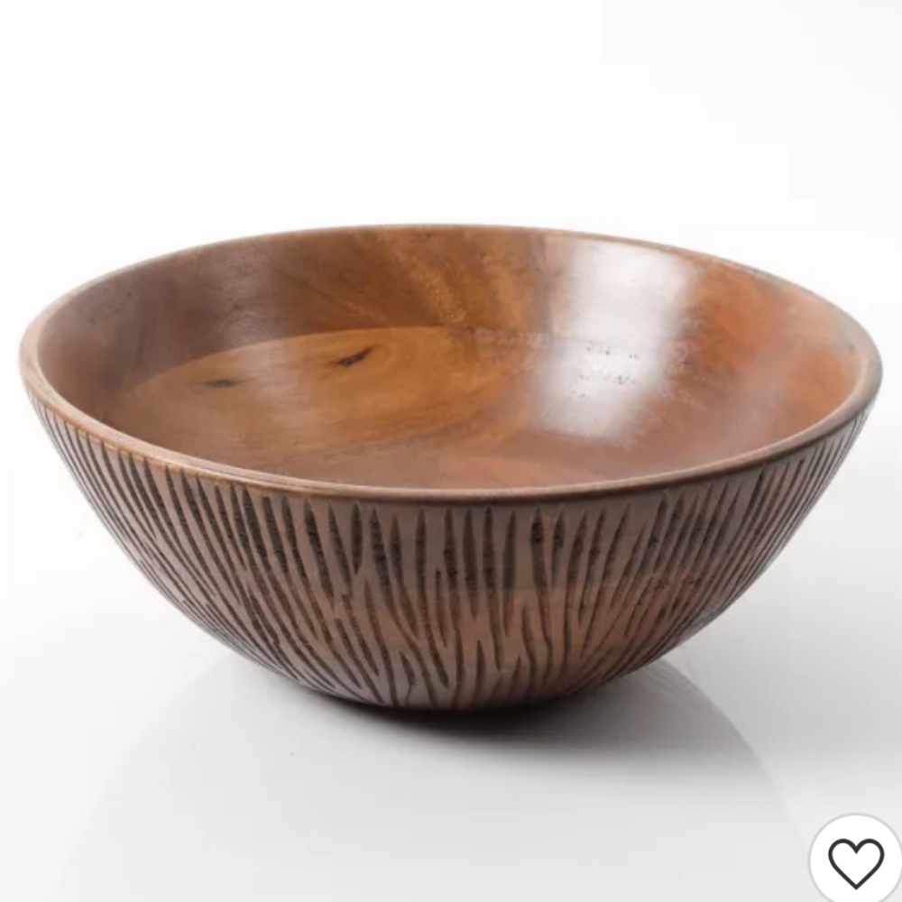NWT Cravings textured wood round bowl
